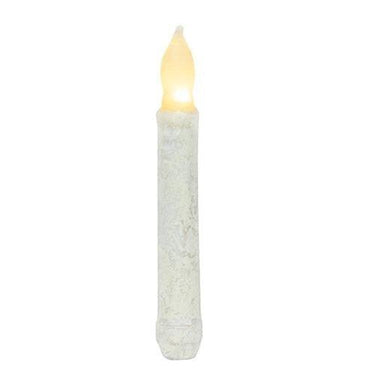 6 Rustic White Timer Taper - The Fox Decor